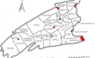 Map of Perry County Pennsylvania With Municipal and Township Labels